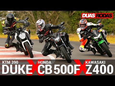 Leia mais sobre o artigo COMPARATIVO | NOVA HONDA CB 500F x KAWASAKI Z400 x KTM 390 DUKE